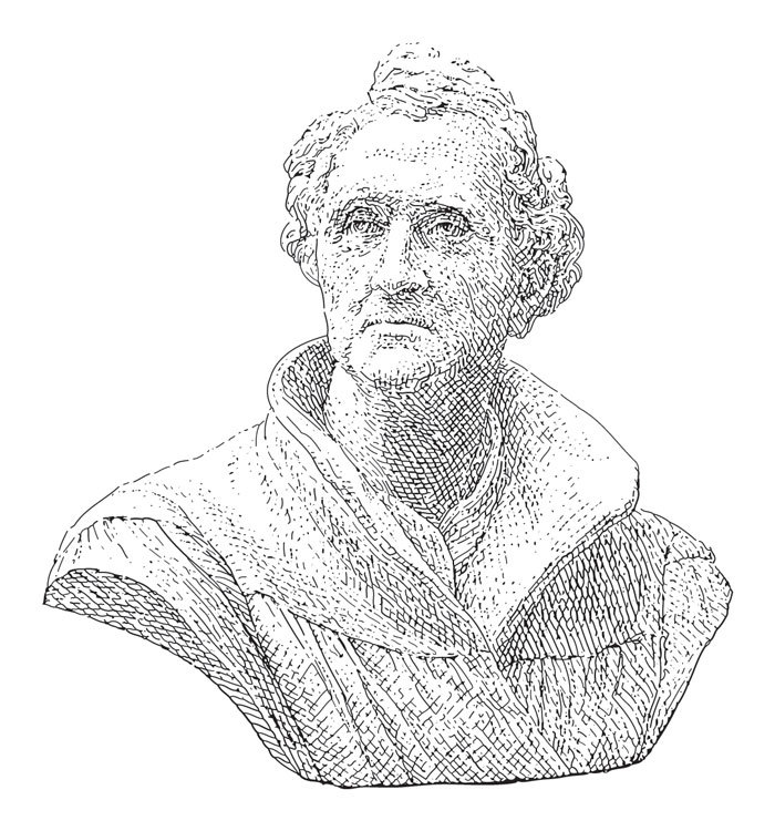 This image is a sketch of Justus von Liebig who contributed many findings to agriculture and biochemistry.  Thanks to him we won't waste unnecessary fertilizer.  Image Credit:  Hein Nouwens, Shutterstock contributor